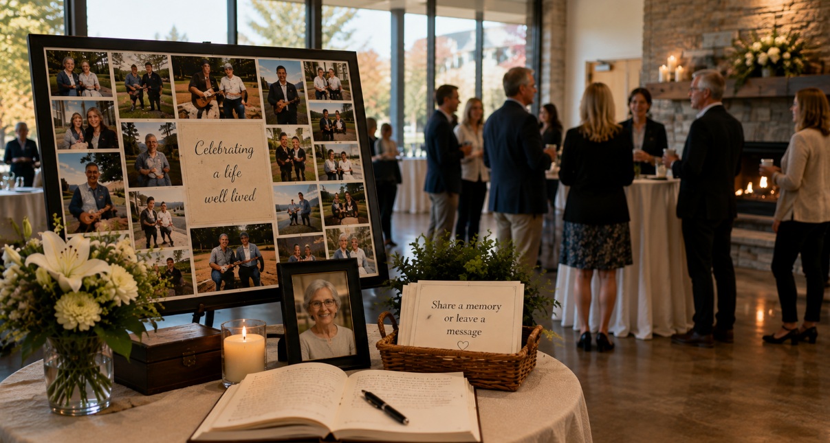 Family gathering for a personalized cremation memorial in Dewey, OK.